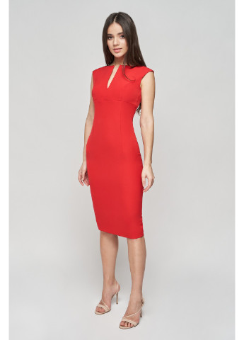 Червона ділова сукня гретта футляр BYURSE однотонна