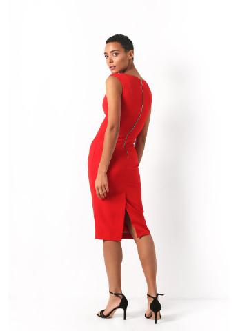 Красное деловое платье гретта футляр BYURSE однотонное