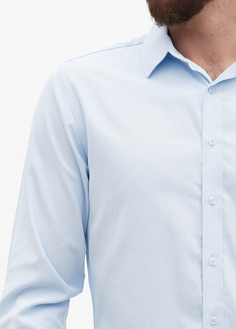 Голубой классическая рубашка однотонная No Brand