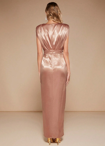 Персикова вечірня сукня футляр SHEIN однотонна
