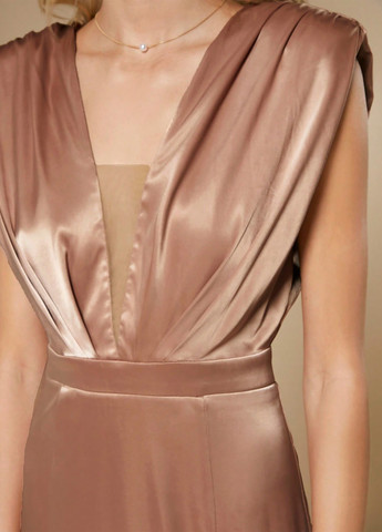 Персикова вечірня сукня футляр SHEIN однотонна