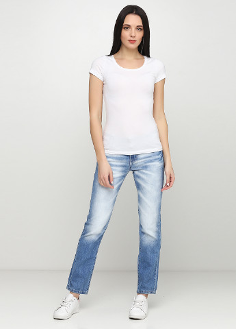 Голубые демисезонные прямые джинсы Gloria Jeans