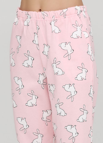 Светло-розовая всесезон пижама (лонгслив, брюки, маска для сна) лонгслив + брюки Lucci