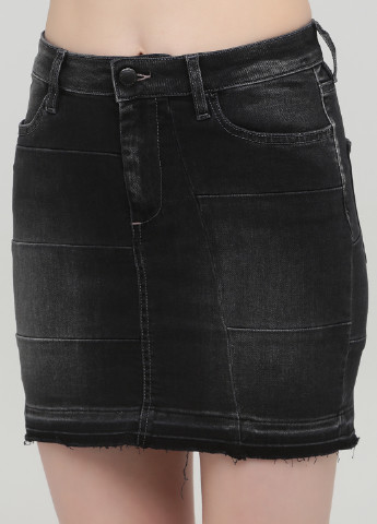 Темно-серая джинсовая однотонная юбка Gas