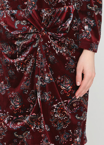 Бордовое кэжуал платье Rinascimento с орнаментом
