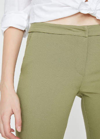 Оливковые джинсовые демисезонные зауженные брюки KOTON