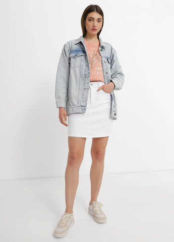 Белая джинсовая однотонная юбка Armani Exchange