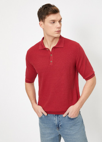 Темно-красная футболка-поло для мужчин KOTON однотонная