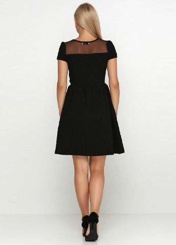 Чорна кежуал плаття, сукня з спідницею-сонце Brigitte Bardot однотонна