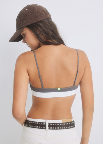 Коричневий топ бюстгальтер Hi&Bye без кісточок бавовна