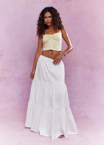 Белая кэжуал однотонная юбка SHEIN а-силуэта (трапеция)