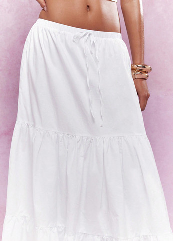 Белая кэжуал однотонная юбка SHEIN а-силуэта (трапеция)