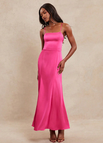 Розовое вечернее, кэжуал платье годе SHEIN однотонное