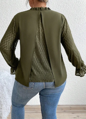 Хакі блуза SHEIN