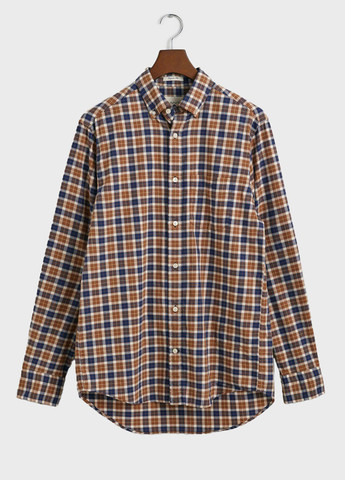 Коричневая кэжуал рубашка в клетку Gant