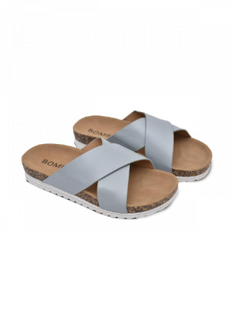 Голубые шлепанцы женские et9303 No Brand