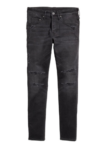 Джинси H&M скінні чорні джинсові бавовна