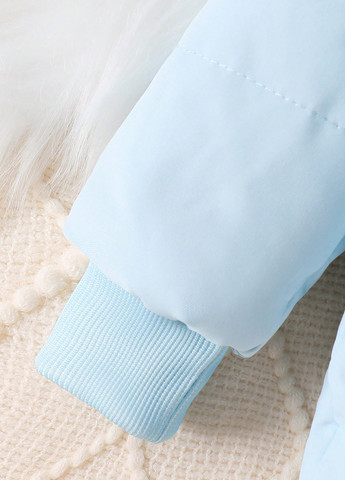 Світло-блакитна демісезонна комплект (куртка, шарф) SHEIN