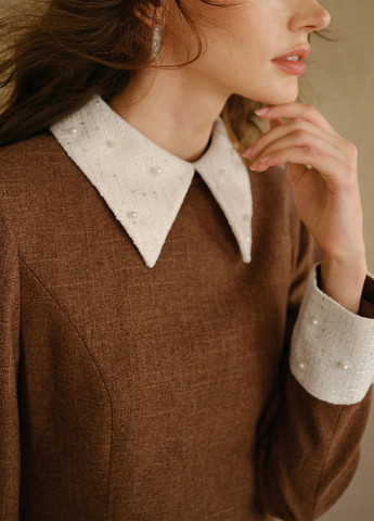 Коричнева ділова, кежуал сукня SHEIN однотонна