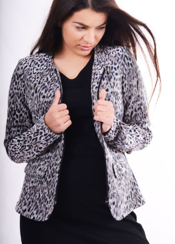 Черно-белый кэжуал пиджак Luxik - леопардовый - демисезонный