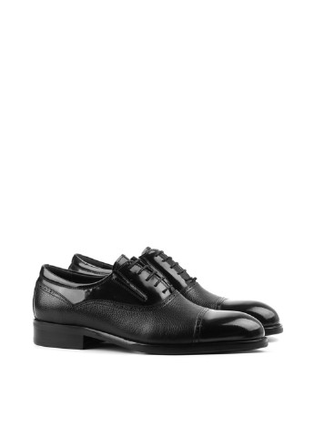 Кэжуал черные мужские украинские туфли Le'BERDES на шнурках