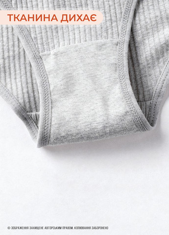 Труси жіночі набір 5 шт трусики сліпи в рубчик комплект бавовняної нижньої білизни для жінок Чорний Сірий Білий M 73753 OnePro (362894982)