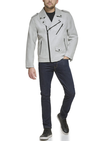 Серая демисезонная куртка косуха DKNY