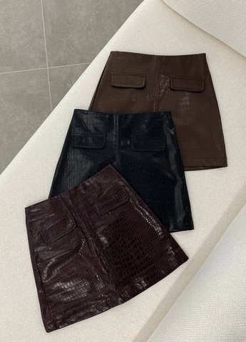 Черная кэжуал однотонная юбка QU style а-силуэта (трапеция)