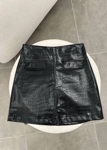 Черная кэжуал однотонная юбка QU style а-силуэта (трапеция)