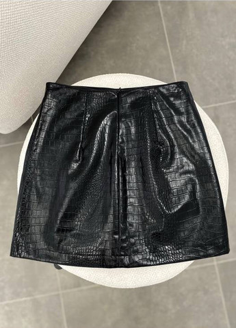 Черная кэжуал однотонная юбка QU style а-силуэта (трапеция)