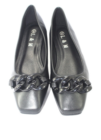 Женские балетки | чёрные однотонные цепочки искусственная кожа (322353739)