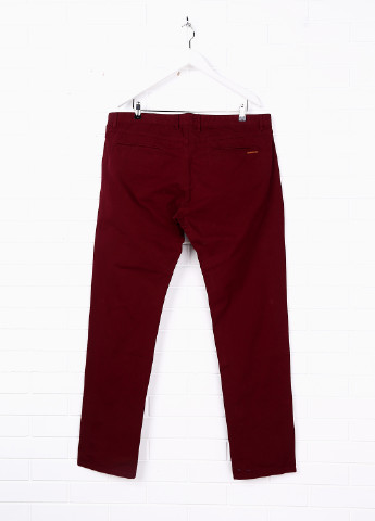 Бордовые кэжуал демисезонные брюки Massimo Dutti