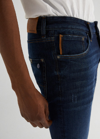 Джинси Springfield середня талія однотонні сині джинсові
