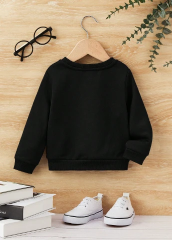 SHEIN свитшот новогодний черный кэжуал полиэстер
