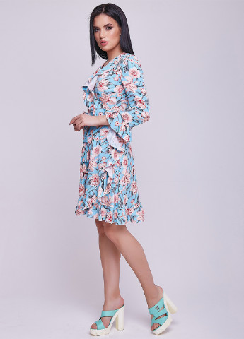Блакитна кежуал сукня ST-Seventeen з квітковим принтом