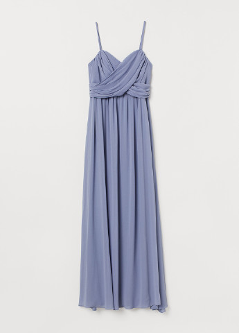 Синя кежуал сукня кльош, з відкритими плечима H&M однотонна