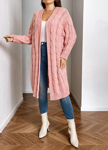 Розовый зимний кардиган SHEIN
