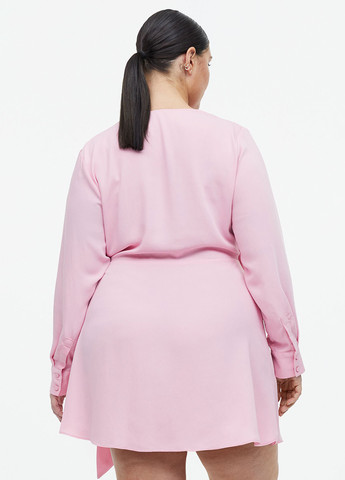 Світло-рожева кежуал сукня на запах H&M однотонна