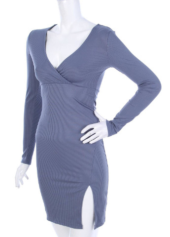 Серо-синее кэжуал платье H&M однотонное