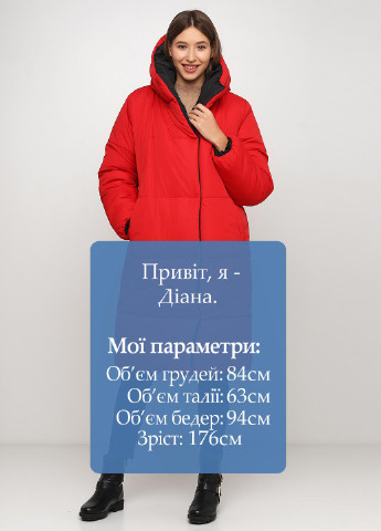 Красная зимняя куртка двусторонняя LORA ANGEL
