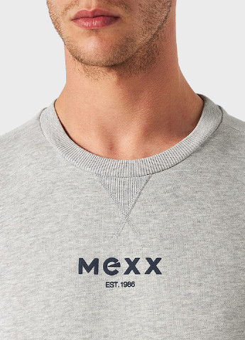 Свитшот Mexx - Прямой крой надпись серый кэжуал трикотаж, хлопок - (255448677)