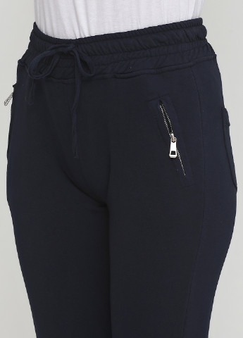 Темно-синие кэжуал демисезонные прямые брюки Naiif