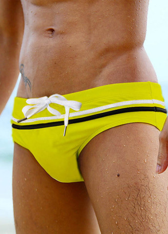 Мужские желтые пляжные мужские плавки хипсы UXH