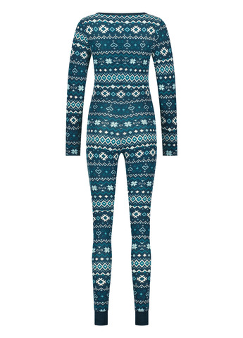 Комбінезон Hunkemoller орнамент темно-бірюзовий домашній поліестер