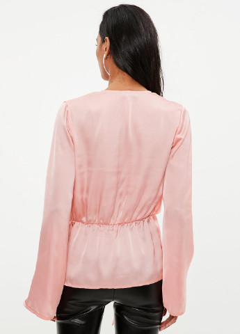 Светло-розовая демисезонная блуза с баской Missguided