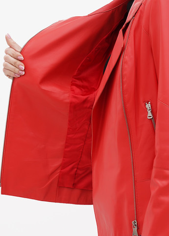 Красная демисезонная куртка кожаная Albertini