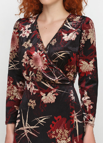 Комбинированное кэжуал платье на запах Rinascimento с цветочным принтом