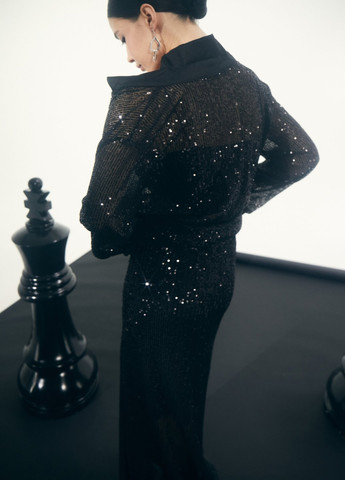 Черная демисезонная блуза Gepur