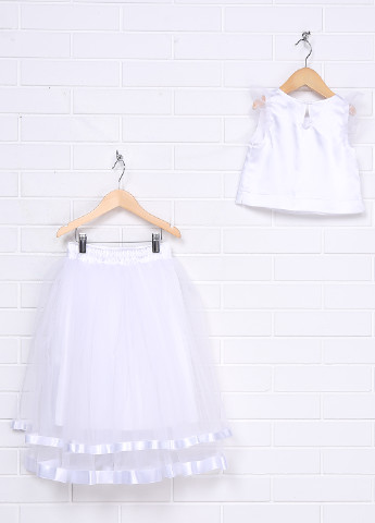 Белый демисезонный комплект (блуза, юбка) Sasha