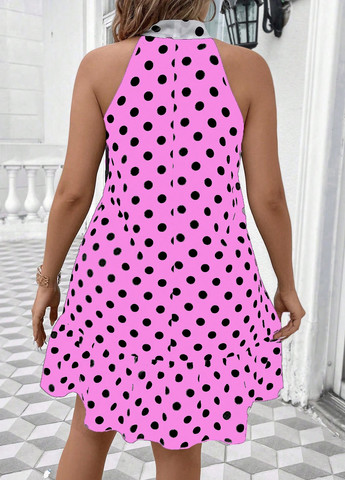 Рожева кежуал сукня а-силует SHEIN в горошок